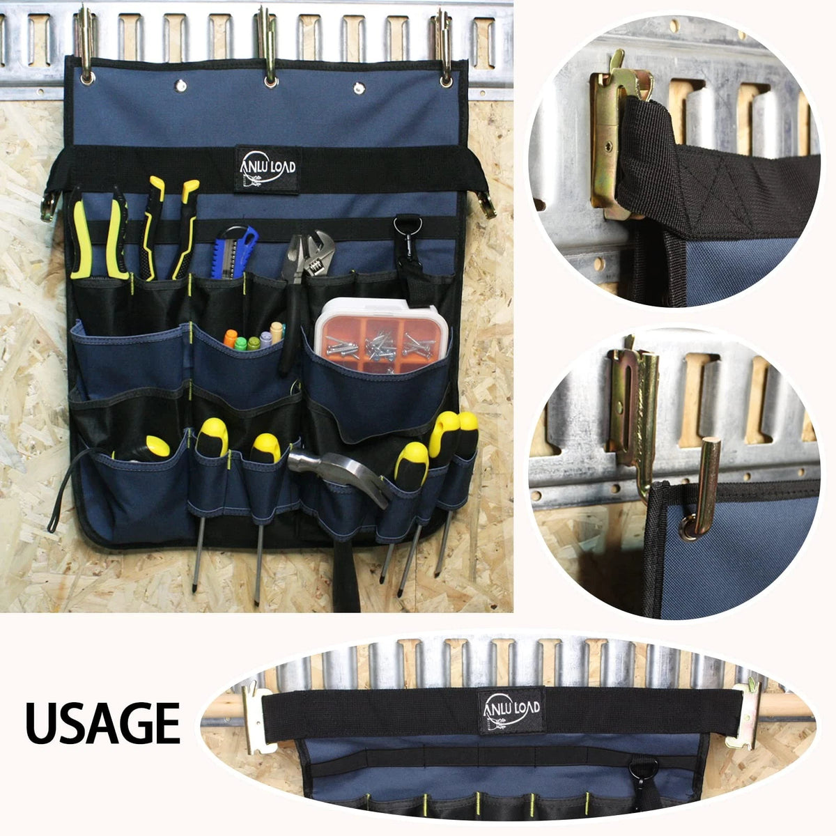 ANLU LOAD E Track Hanging Tool Organizer,Wall Natural