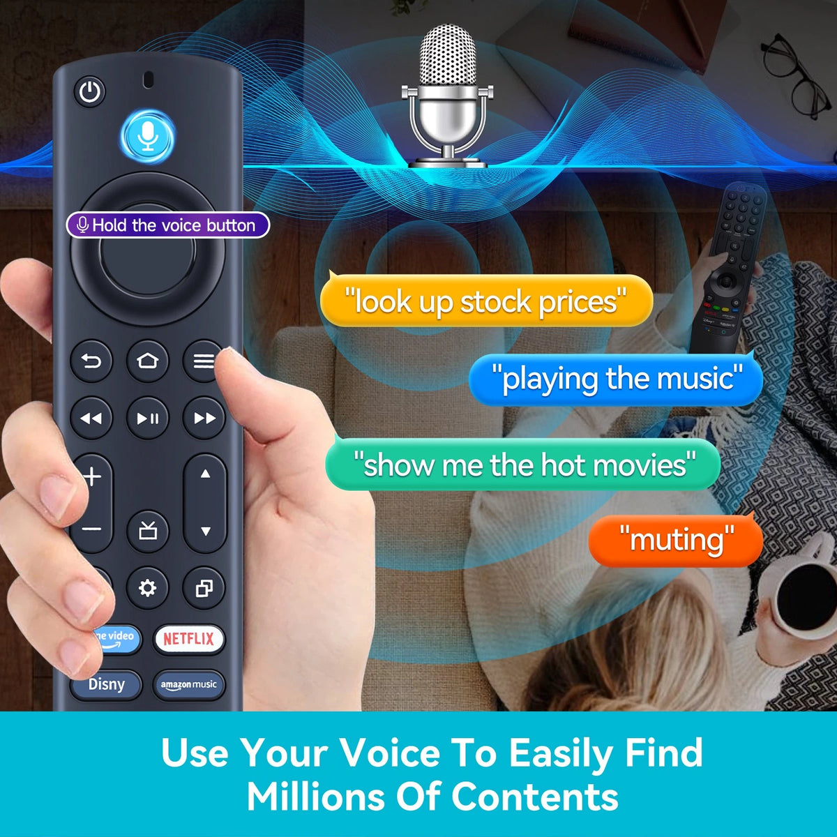 Voice Remote Control For Hisense 40-Inch Class QLED FHD Smart Fire TV 40QD4QF