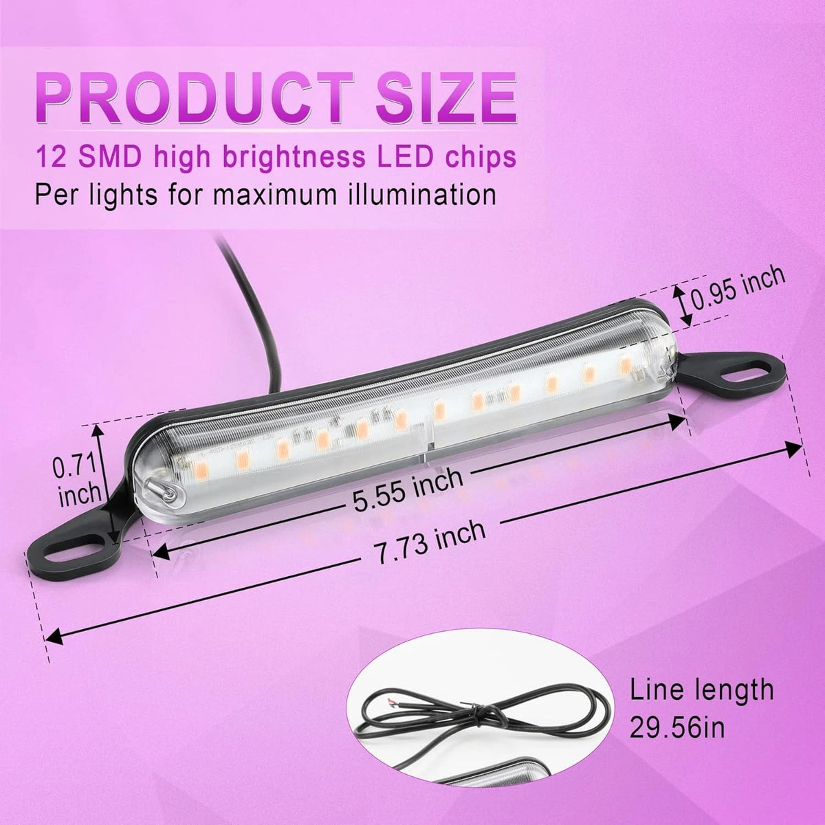LivTee License Plate Light, Extremely Bright LED Lights Purple