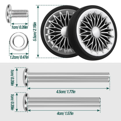 Ech.Apr Luggage Wheels Replacement OD 55mm, 8 Pcs Suitcase Grey