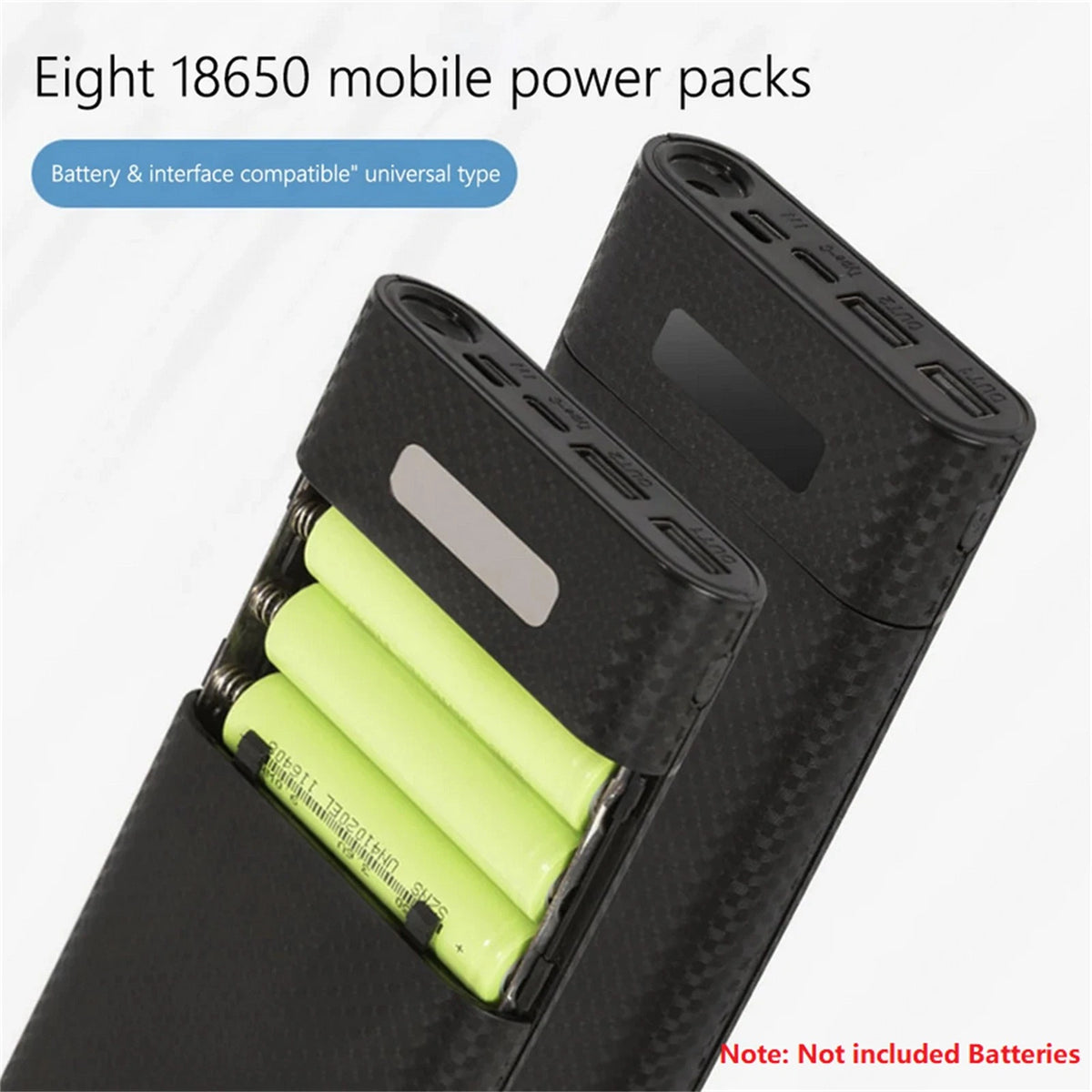 8*18650 DIY Digital Display Mobile Power Fast Charging Box without Batteries