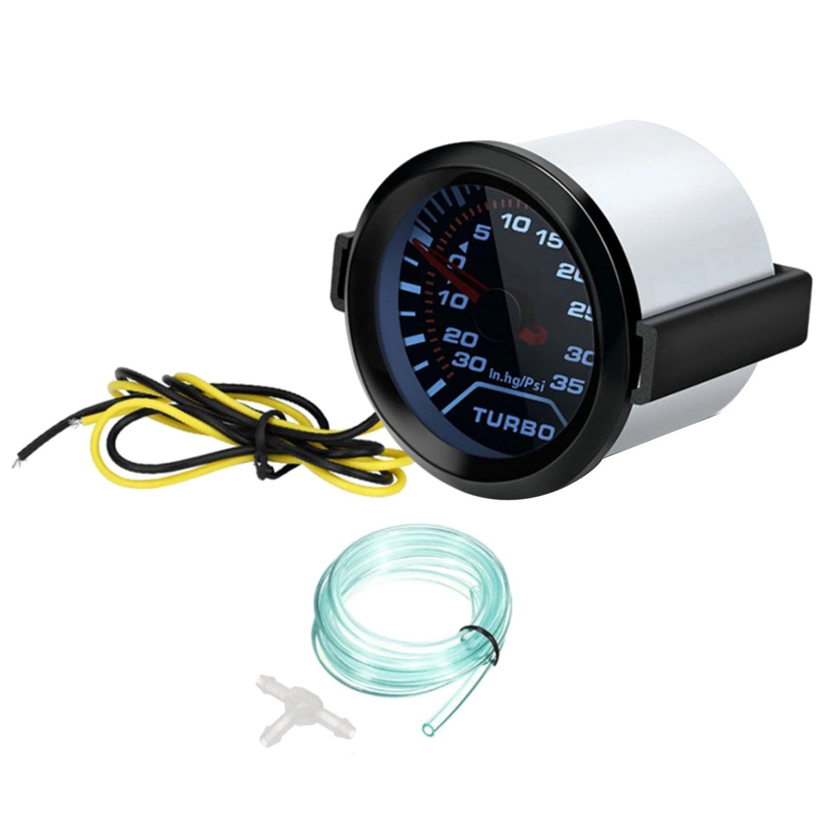Universal 2" 52mm Turbo Boost Gauge 0-35 PSI Pressure Meter Black Bezel Red