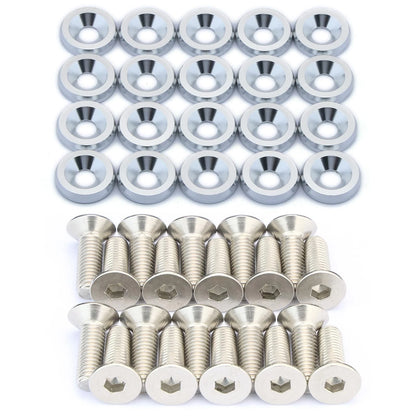 20 pcs CNC Finishing Countersunk Washer,M6x20mm 304 19 millimeters, Silvery