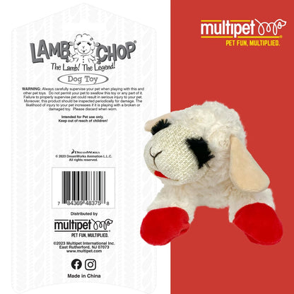 Multipet Lamb Chop Dog Plush Toy - Squeaky for Small & Medium 10", White