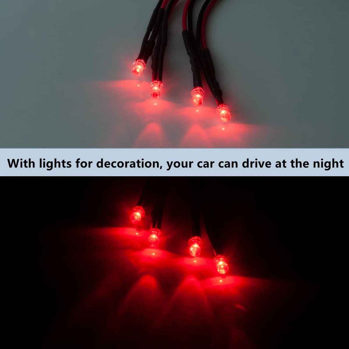 MORLORDY RC Chassis Lights LED Underglow Underbody Lamp for 1/24, Red