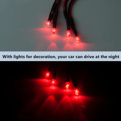MORLORDY RC Chassis Lights LED Underglow Underbody Lamp for 1/24, Red