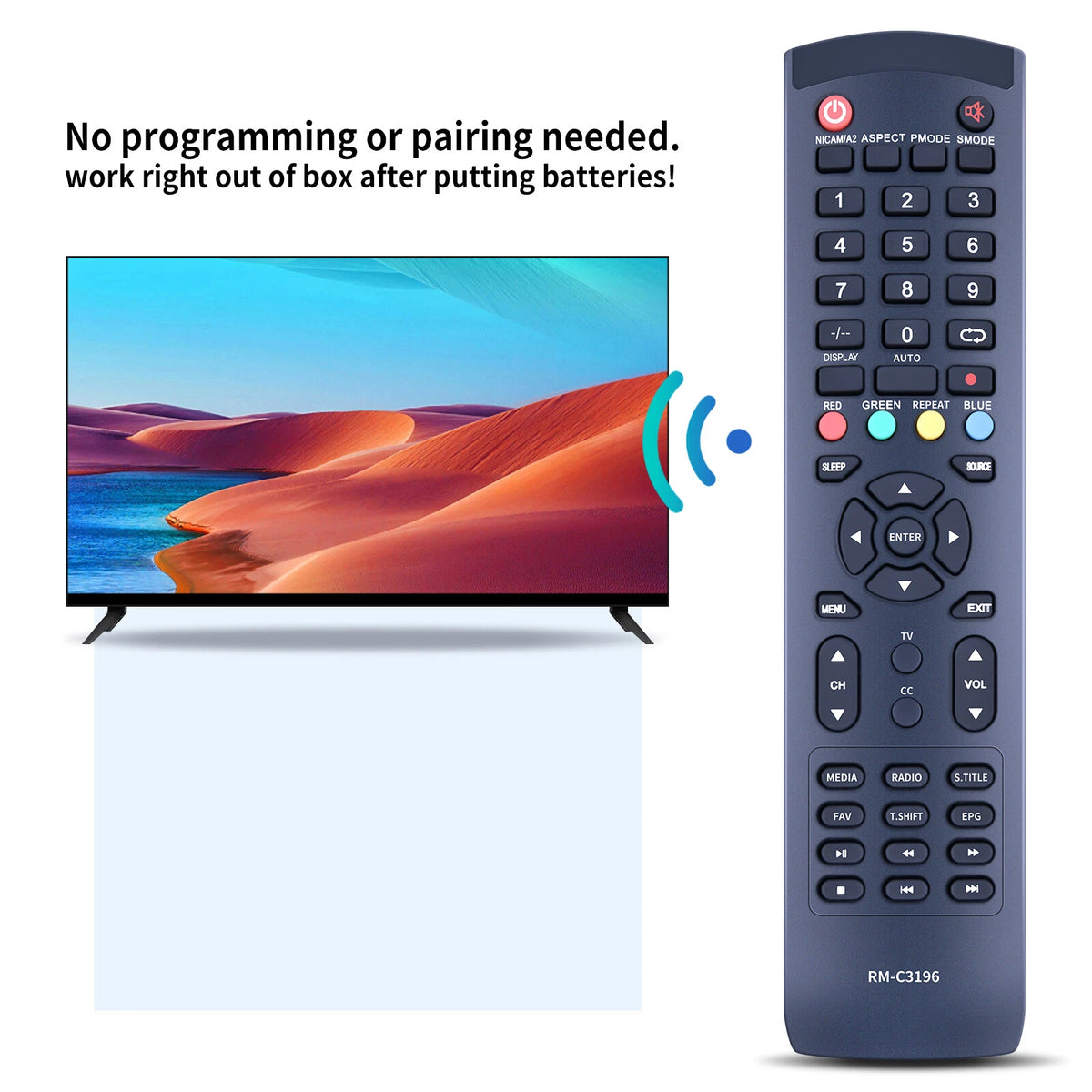 RM-C3196 Remote Control For JVC RM-C3139 LT-32N350 RM-C3157 LED LCD TV