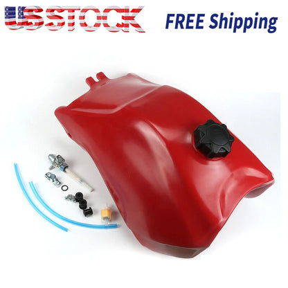 For HONDA TRX300 TRX 300 93-2000 PLASTIC GAS FUEL TANK FOURTRAX RED with petcock