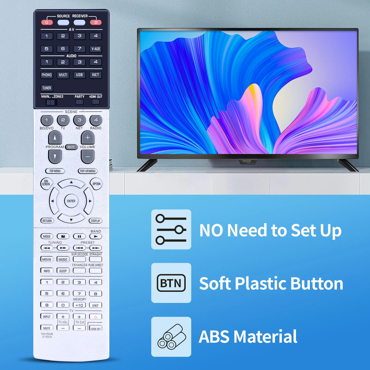 RAV508 ZF72510 Remote Control For Yamaha AV Receiver RX-A1030 RXA1030