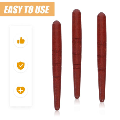 4Pcs Manual Acupressure Pen Wooden Thai Massage Stick Rod Deep Tissue Brown