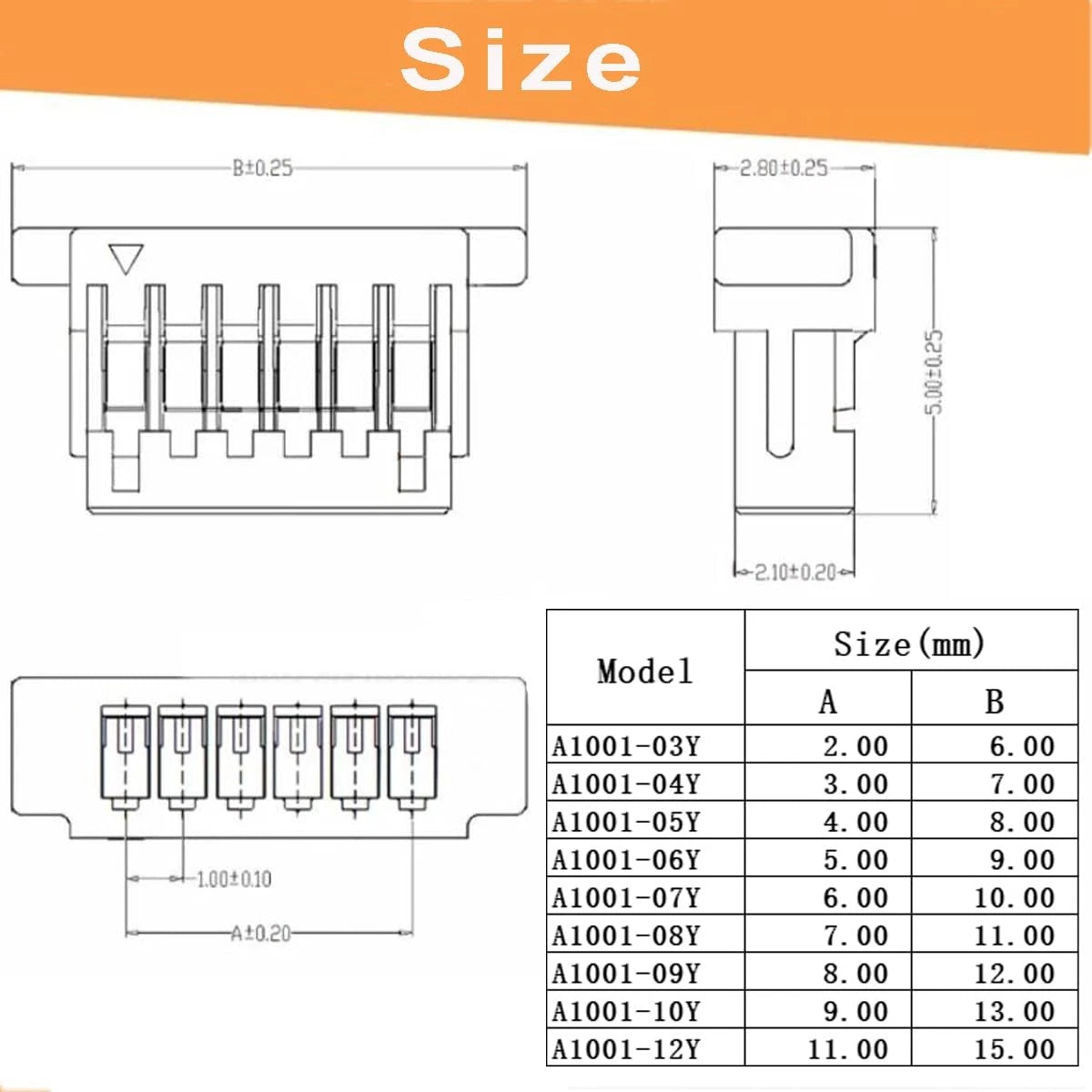 Teansic JST SH 1.0mm Connector Kit with 28AWG Pre-Crimped Cables(150mm/5.9...