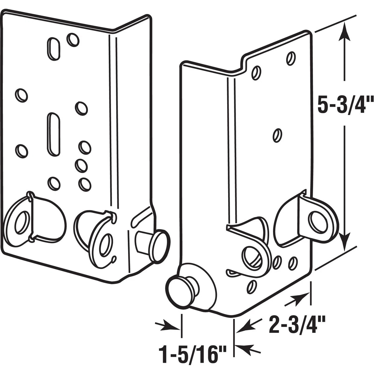 Prime-Line GD 52197 Bottom Lifting Brackets, Fits 7/16 In. in., White