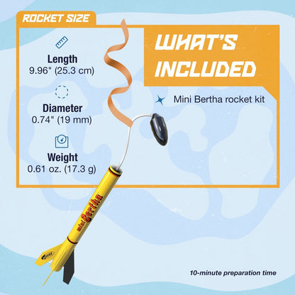 Estes 002099 Mini Bertha Model Rocket Yellow, Black, Multi
