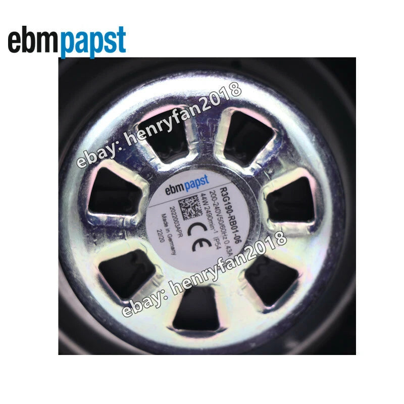 Ebmpapst R3G190-RB01-06 Centrifugal Fan 200~240VAC 44W 0.43A Cabinet Cooling Fan