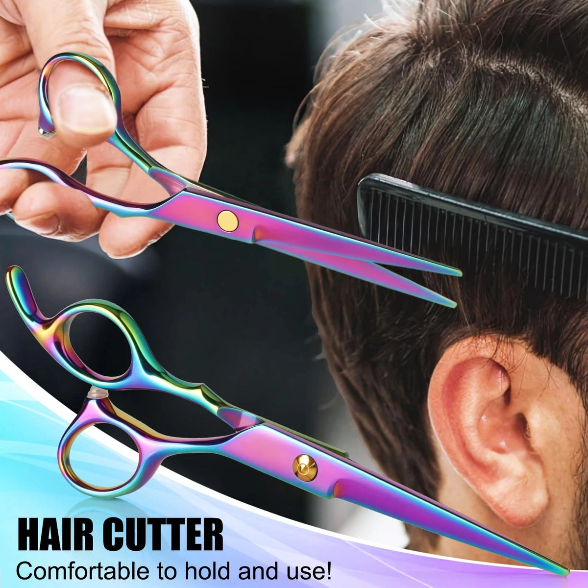 Hair Cutting Scissors Set, Professional Haircut Kit with Cutting...
