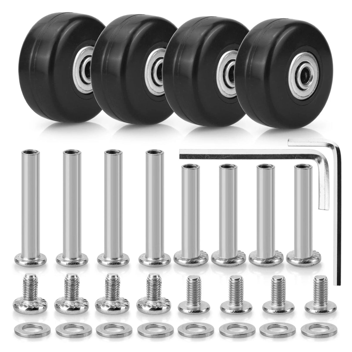 Zoofen 42 x 18mm Luggage Replacement Wheels 4 Pcs - Rubber Suitcase 42 x
