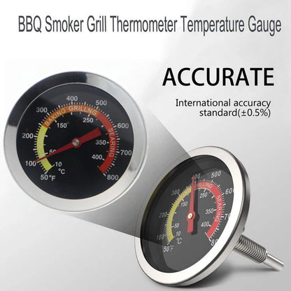 BBQ Smoker Temperature Gauge 2 Pack Thermometer 50F 800F Metal Dial for Grill
