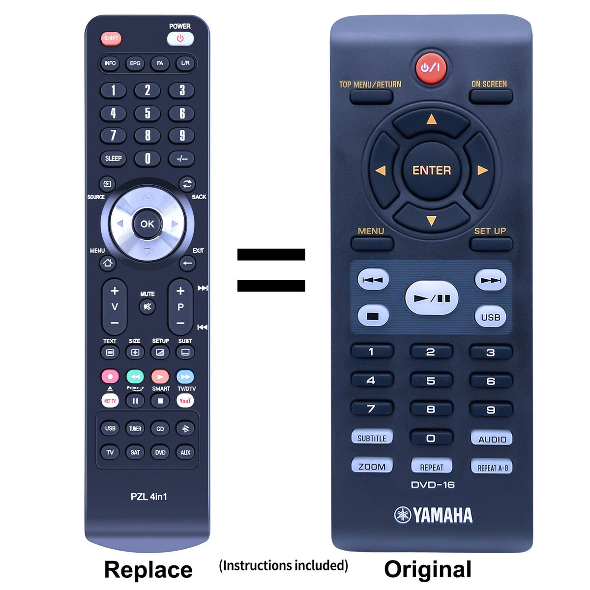 DVD-16 Replace Remote Control For Yamaha DV-S6160,DVD-S6160,DVD-S661,DVD-S661BL