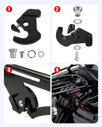 Benlari Detachable Mounting Luggage Rack Clips, Sissy Bar Latch Clips Fit...