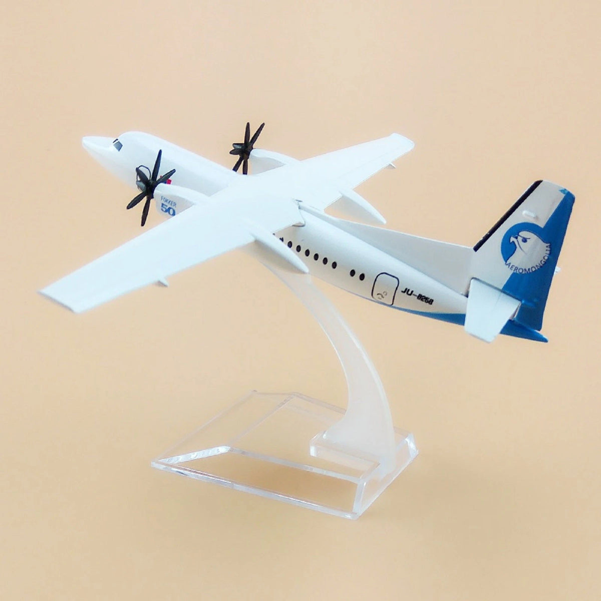 1/400 Scale Aircraft Mongolia Fokker 50 FK-50 Alloy Plane Model Display Gift g