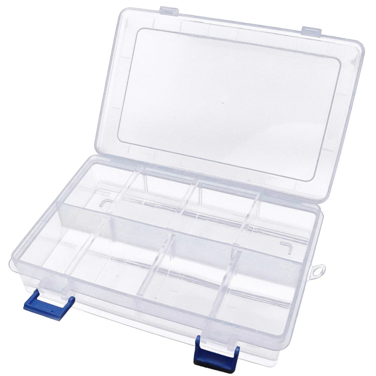 Xiaoyztan Clear Plastic Organizer, 8 Grids with Adjustable Dividers,