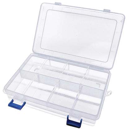 Xiaoyztan Clear Plastic Organizer, 8 Grids with Adjustable Dividers,