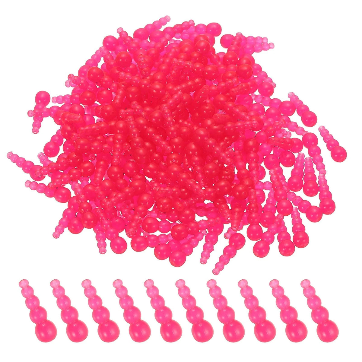 PATIKIL Stacked Fishing Beads, 250Pcs Plastic Bead 18mm, Fuchsia