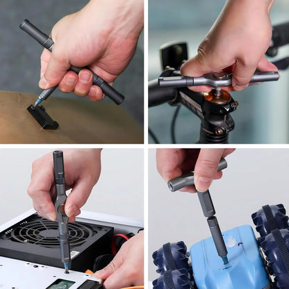 DYLIFE 24 in 1 Magnetic Screwdriver Set, DIY Ratchet Mini 24 In 1, Black Gray