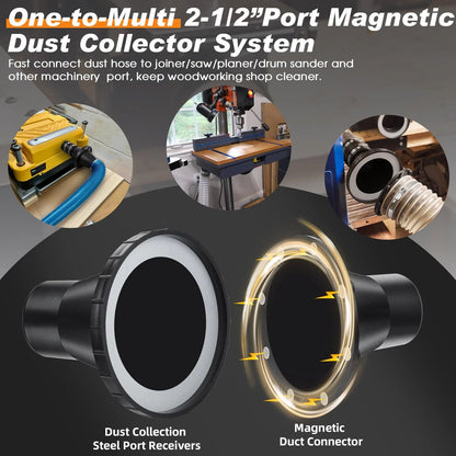 4" to 2.5" Magnetic Dust Collection Fittings for Woodwork Shop Vacuums...