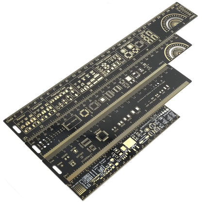 Mayata 3PCS/4PCS 15cm 20cm 25cm 30cm Multifunctional PCB Ruler black