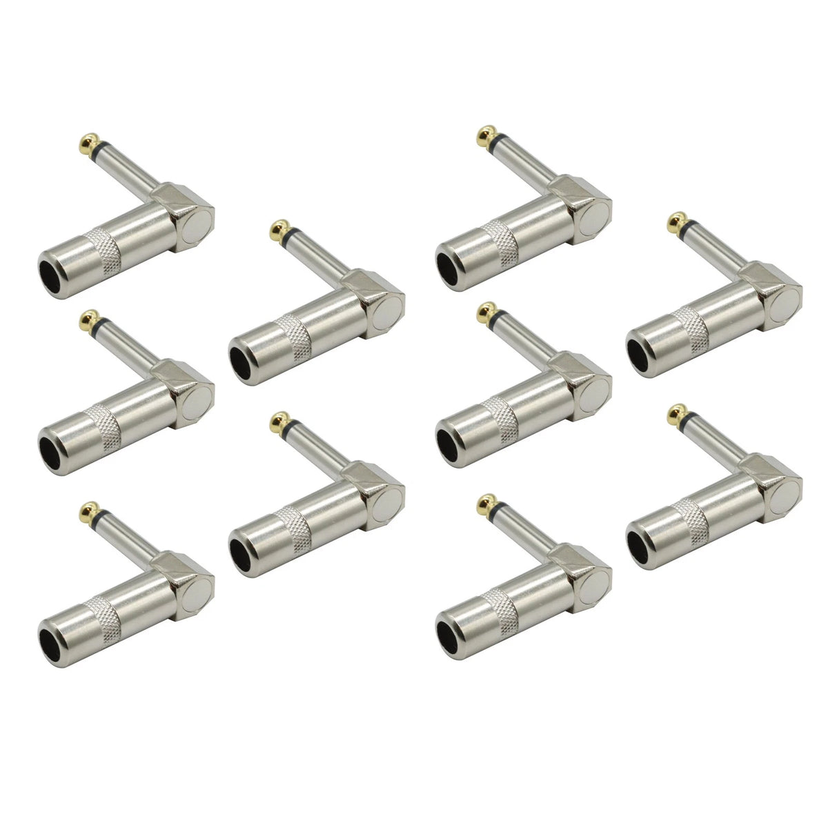 10PCS 1/4 TS Right Angle Mono Phone Plug For Universal 6.35mm Compatibility