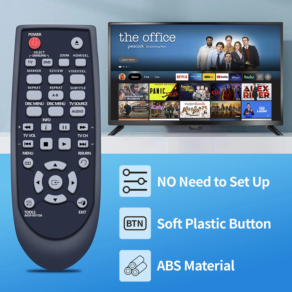 AK59-00110A Replace Remote Control For Samsung DVD DVD-C500/XER DVD-C510/EDC