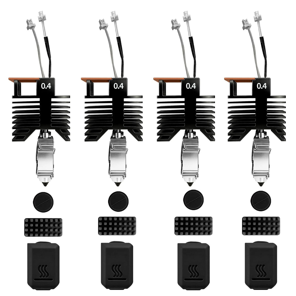 4Pcs 0.4MM U1 Hotend for Snapmaker Extruder, 24V 48W Fast Heating 0.4MM*4