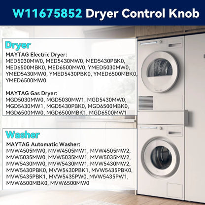 W11675852 Dryer Knob Replacement for Maytag, Large Control Knob...