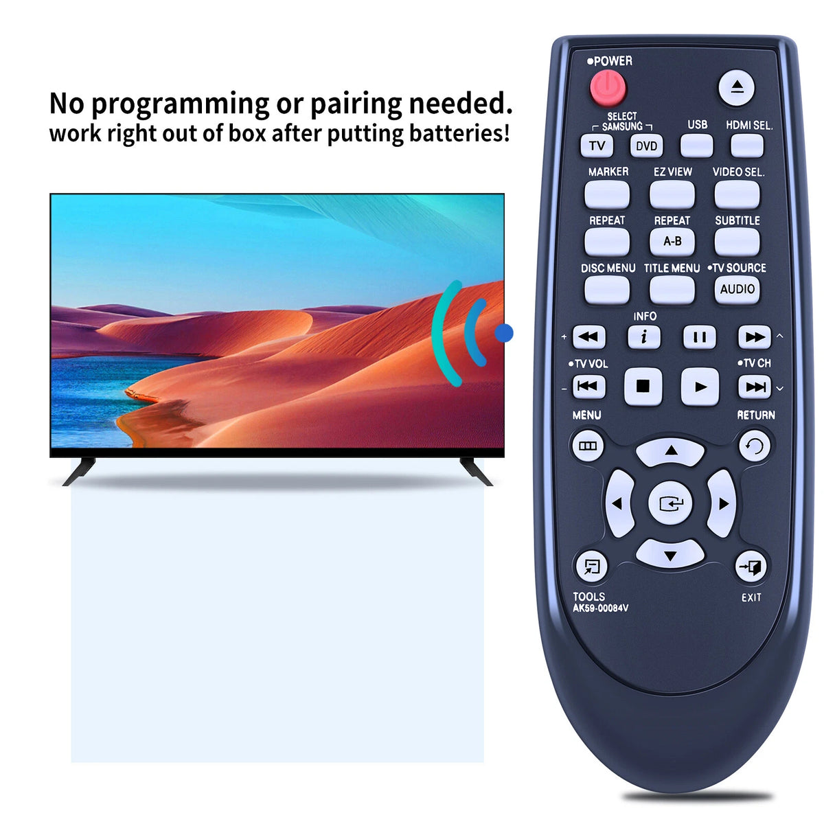 AK59-00084V Remote Control For Samsung DVD Player DVD-C550 DVD-D530