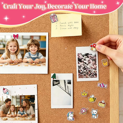 Family Pre-Cut Shrink Art Kit for 8.86*6.69*0.59 inches, Red And Pink