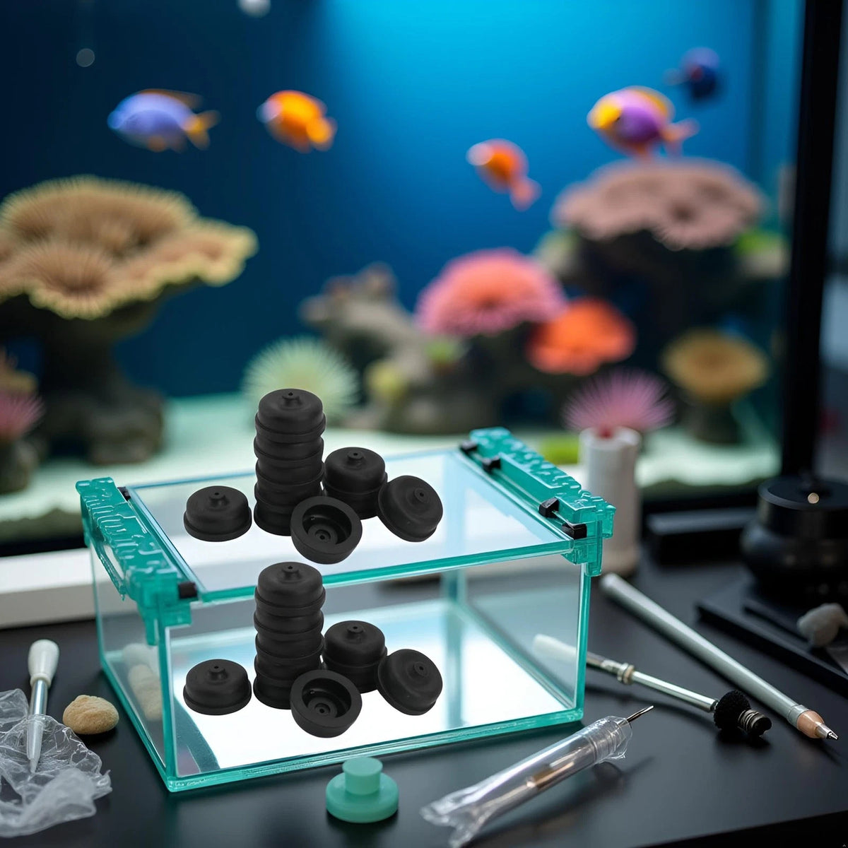WaigN 20Pcs Black Aquarium Diaphragm Air Pump Accessories EPDM Rubber