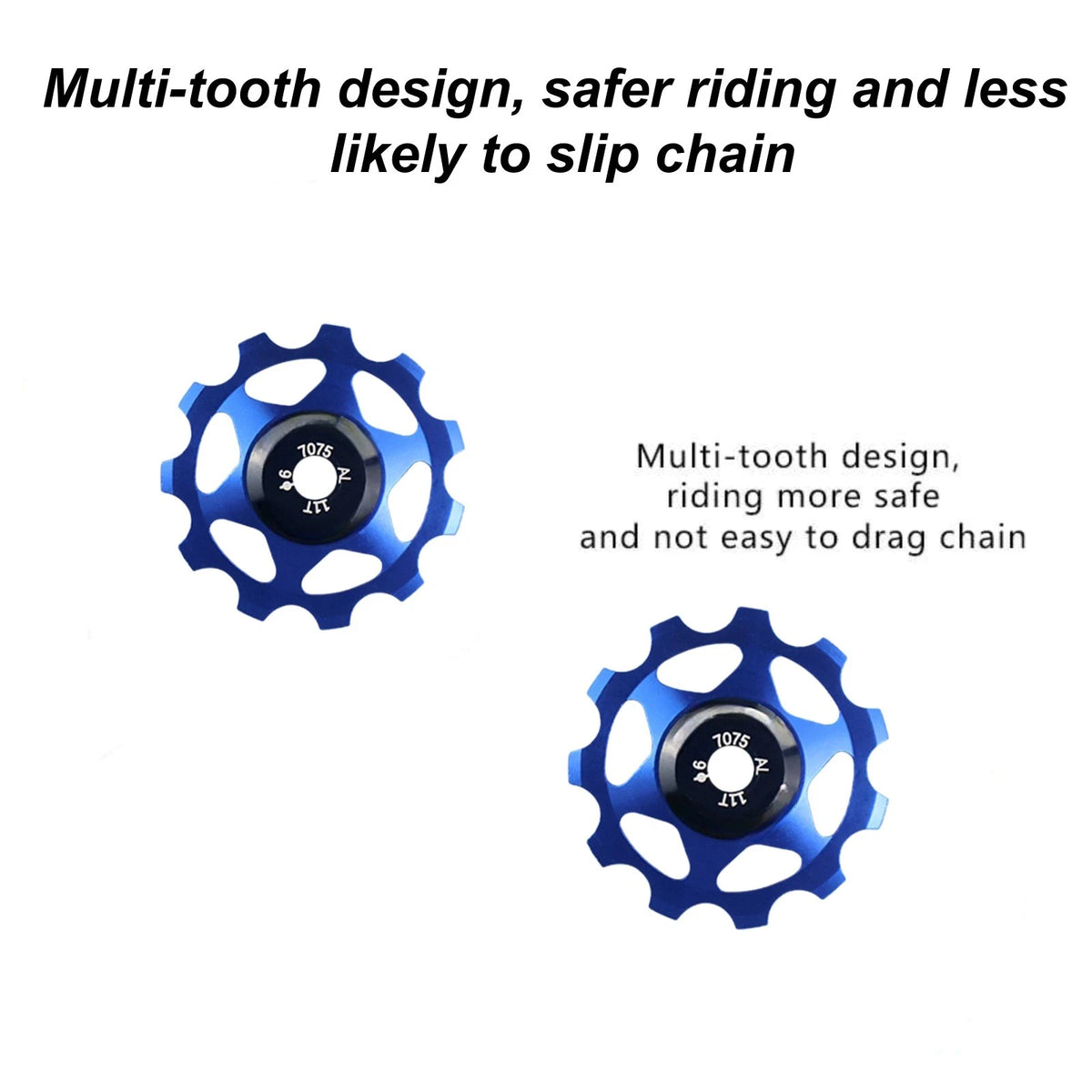 2Pcs Blue Bicycle Derailleur Pulley Wheel Kit 11T Ceramic Bearing Bike Parts