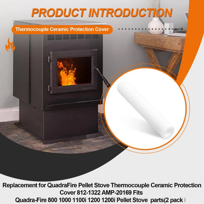 Replacement for QuadraFire Pellet Stove Thermocouple Ceramic Protection White