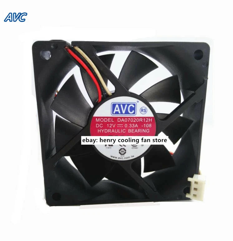 For AVC DA07020R12H DC 12V 0.33A 70*70*20MM 3pin  Server/ Case Cooling Fan