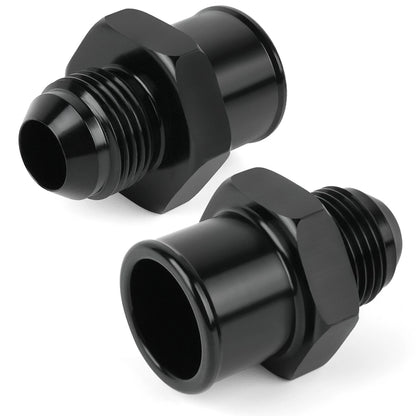 2-Pack SBC 10AN Valve Cover Adapter Aluminum Fittings for Push-In Grommet Black