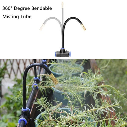 Garden Watering System, Greenhouse Mist Drip Irrigation 65FT, Black & Gold