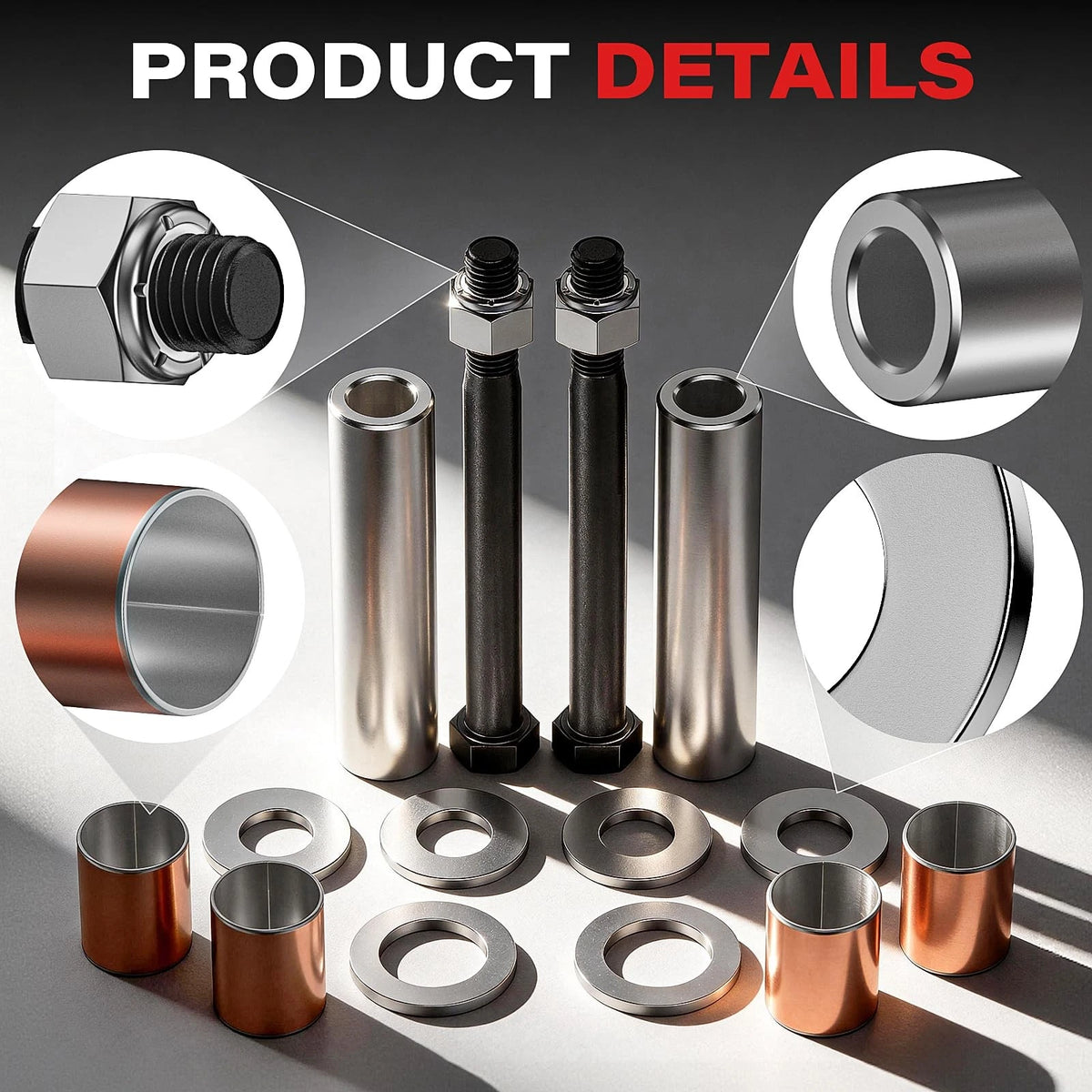 KyuerWK Golf Cart Spindle Bushing King Pin Tube Repair Kit, Fits EZGO bronze