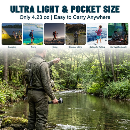 LIGHT JAY 2.0 Backpacker Survival Fishing Kit, Emergency Small, Black