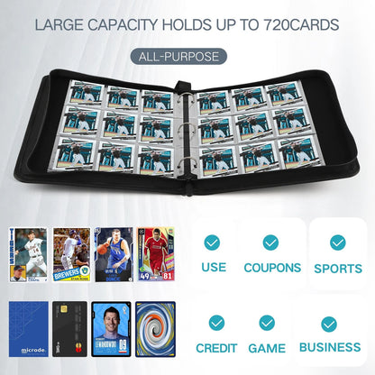 Trading Card Binder with 13.1 x 10.4 x 13 inches, CARBON FIBER BLACK 01
