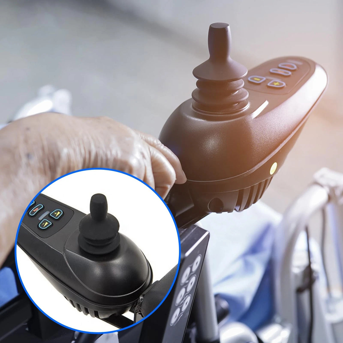 4 Pcs Wheelchair Joystick Button Cap Controller Knob and Black