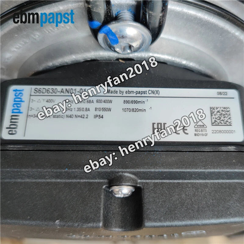 Ebmpapst Fan S6D630-AN01-01 Axial Fan 400/480VAC 810W φ630MM Air Conditioner Fan