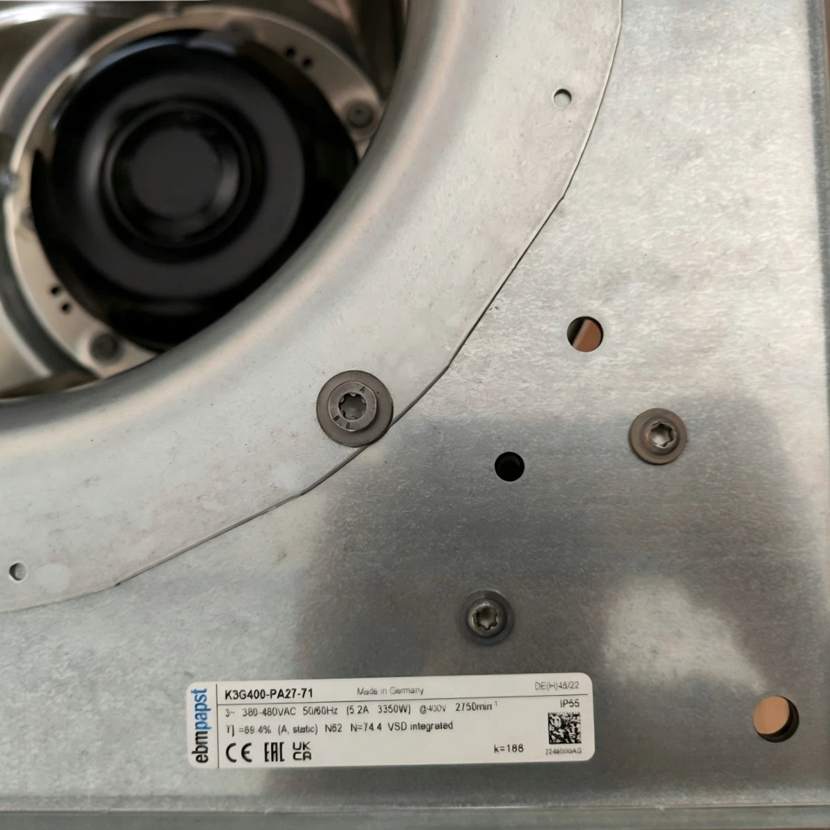 K3G355-PV70-01 for ebmpapst EC 400VAC 1.8A for Air Handling Unit Cooling Fan