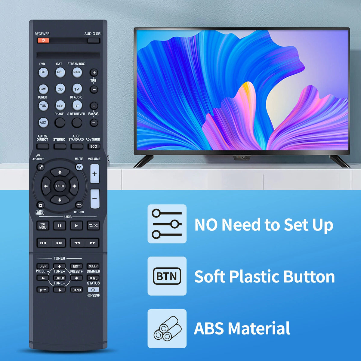 RC-929R Remote Control For Pioneer AV Receiver HTP-074 VSX-325 VSX-531