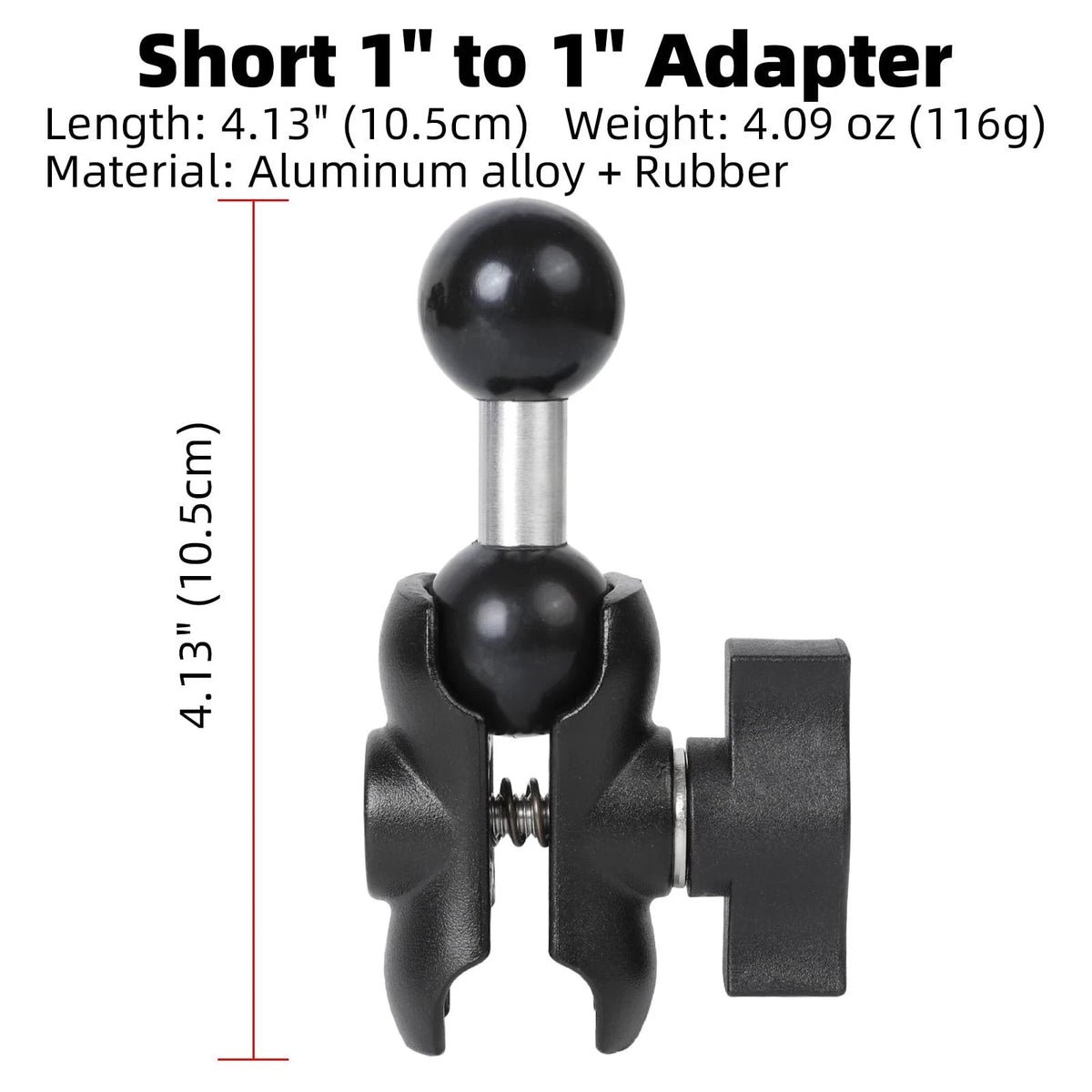 FPN Double Socket Arm with 1" Ball Adapter Compatible RAM B Black